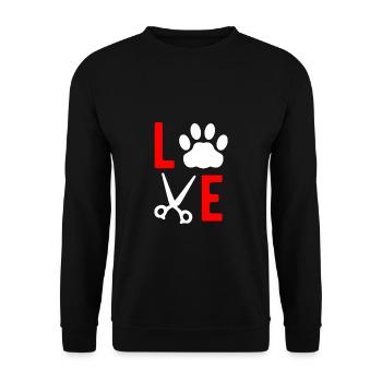 Love Dog Groomer Shirt Gift Dogs Hairdresser - Unisex Sweatshirt - black - Front - Alina (178cm) & Michal (187cm)