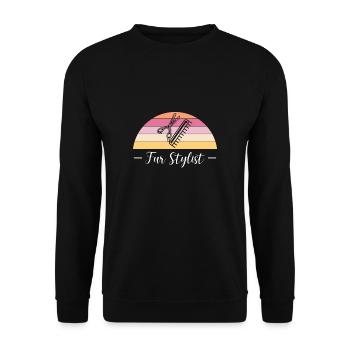 Pour Styliste Chien Coiffeur Chemise Cadeau - Sweat-shirt Unisexe - noir - Devant - Alina (178cm) & Michal (187cm)