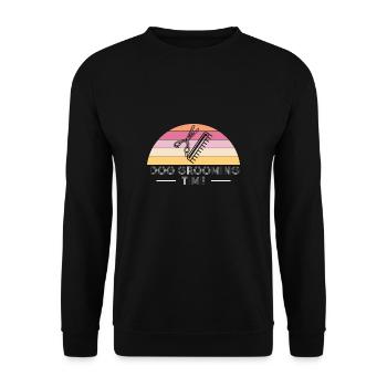 Cadeau de chemise de temps de toilettage pour chien - Sweat-shirt Unisexe - noir - Devant - Alina (178cm) & Michal (187cm)
