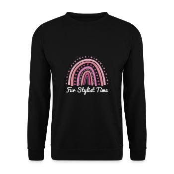 Pour Styliste Chien Coiffeur Chemise Cadeau - Sweat-shirt Unisexe - noir - Devant - Alina (178cm) & Michal (187cm)