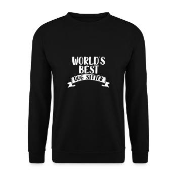 Worlds Best Dog Sitter Shirt Geschenk - Unisex Pullover - Schwarz - Vorne - Alina (178cm) & Michal (187cm)