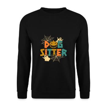 Dog Sitter Halloween Geschenk Shirt - Unisex Pullover - Schwarz - Vorne - Alina (178cm) & Michal (187cm)