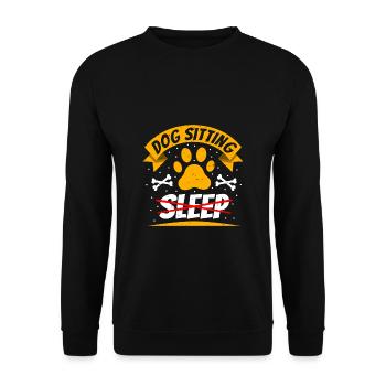 Dog Sitting Sleep Shirt geschenk - Unisex Pullover - Schwarz - Vorne - Alina (178cm) & Michal (187cm)
