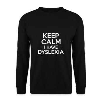 Restez calme J’ai la dyslexie - Sweat-shirt Unisexe - noir - Devant - Alina (178cm) & Michal (187cm)