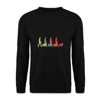 Vintage Retro Dog Sitter Dog Shirt Gift - Unisex Sweatshirt - black - Front - Alina (178cm) & Michal (187cm)