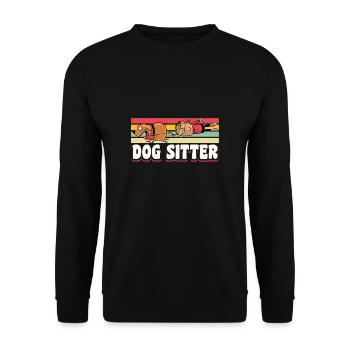 Dog Sitter Vintage Retro Dog Sitter Cadeau - Sweat-shirt Unisexe - noir - Devant - Alina (178cm) & Michal (187cm)
