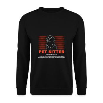 Pet Sitter Definition Shirt Geschenk - Unisex Pullover - Schwarz - Vorne - Alina (178cm) & Michal (187cm)