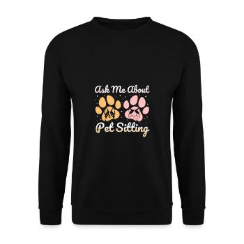 Posez-moi des questions sur le cadeau de chemise de garde d’animaux - Sweat-shirt Unisexe - noir - Devant - Alina (178cm) & Michal (187cm)