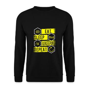 Eat Sleep Beekeeping Repeat Shirt Beekeeper - Unisex Sweatshirt - black - Front - Alina (178cm) & Michal (187cm)