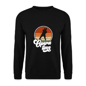 Opera Time Shirt Geschenk - Unisex Pullover - Schwarz - Vorne - Alina (178cm) & Michal (187cm)