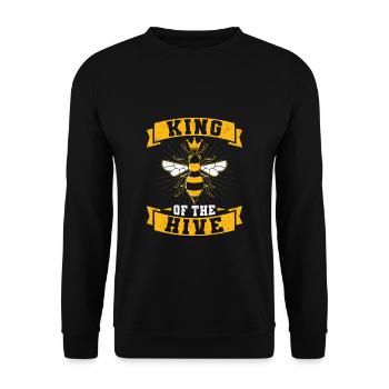 King Of The Hive Beekeeper Partner Look Shirt - Unisex Sweatshirt - black - Front - Alina (178cm) & Michal (187cm)