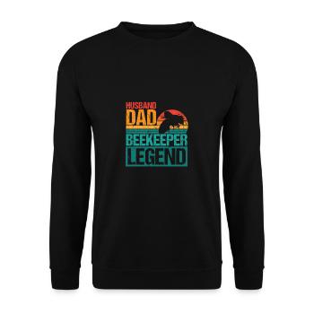 Husband Dad Beekeeper Legend Shirt Imker - Unisex Sweatshirt - black - Front - Alina (178cm) & Michal (187cm)