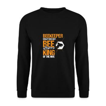 Beekeeper Crazy Bee Guy Shirt Gift - Unisex Sweatshirt - black - Front - Alina (178cm) & Michal (187cm)