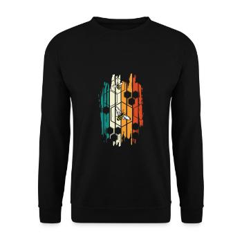 Vintage Retro Beekeeper Shirt Bee Gift - Unisex Sweatshirt - black - Front - Alina (178cm) & Michal (187cm)