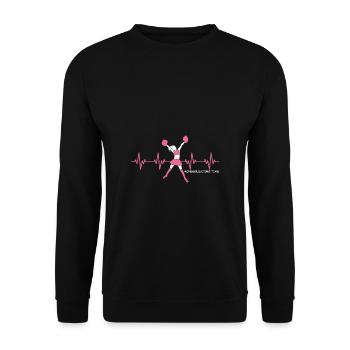 Herzschlag Herzlinie Herzfrequenz Cheerleading - Unisex Pullover - Schwarz - Vorne - Alina (178cm) & Michal (187cm)