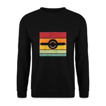 Vintage Retro Onewheel Shirt Gift - Unisex Sweatshirt - black - Front - Alina (178cm) & Michal (187cm)