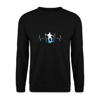 Heartbeat Heart Line Heart Rate Onewheel - Unisex Sweatshirt - black - Front - Alina (178cm) & Michal (187cm)