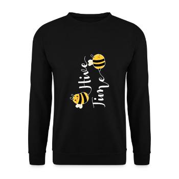 Hive Time Shirt Gift Beekeeper Gift - Unisex Sweatshirt - black - Front - Alina (178cm) & Michal (187cm)