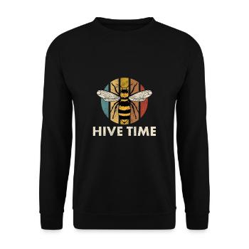 Hive Time Shirt Gift Beekeeper Gift - Unisex Sweatshirt - black - Front - Alina (178cm) & Michal (187cm)