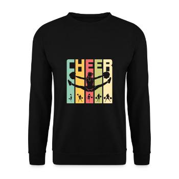 Cadeau de chemise Vintage Retro Cheerleader - Sweat-shirt Unisexe - noir - Devant - Alina (178cm) & Michal (187cm)