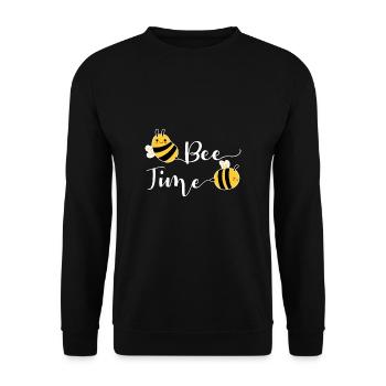 Bee Time Beekeeper Shirt Gift - Unisex Sweatshirt - black - Front - Alina (178cm) & Michal (187cm)