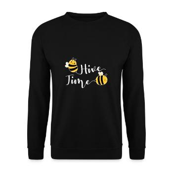 Hive Time Shirt Gift Beekeeper Gift - Unisex Sweatshirt - black - Front - Alina (178cm) & Michal (187cm)