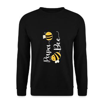 Papa Bee Shirt Gift Father Father's Day - Unisex Sweatshirt - black - Front - Alina (178cm) & Michal (187cm)