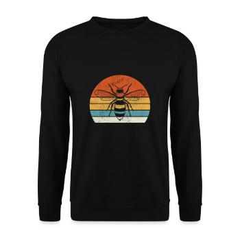 Vintage Retro Beekeeper Shirt Bee Gift - Unisex Sweatshirt - black - Front - Alina (178cm) & Michal (187cm)