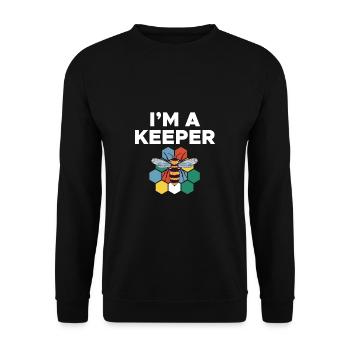 Im A Keeper Bee Shirt Gift - Unisex Sweatshirt - black - Front - Alina (178cm) & Michal (187cm)