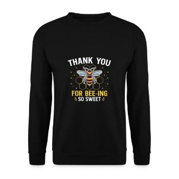 Merci pour la chemise apicultrice Bee-ing So Sweet - Sweat-shirt Unisexe - noir - Devant - Alina (178cm) & Michal (187cm)