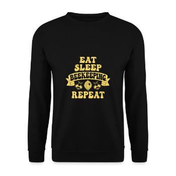Eat Sleep Beekeeping Repeat Shirt Beekeeper - Unisex Sweatshirt - black - Front - Alina (178cm) & Michal (187cm)