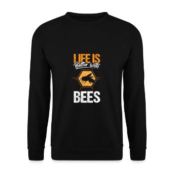 Life Is Better With Bees Shirt Gift - Unisex Sweatshirt - black - Front - Alina (178cm) & Michal (187cm)