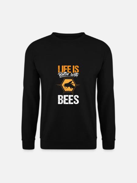 Life Is Better With Bees Shirt Geschenk - Unisex Pullover - Schwarz