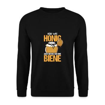 Sweet as honey but annoying as a bee - Unisex Sweatshirt - black - Front - Alina (178cm) & Michal (187cm)