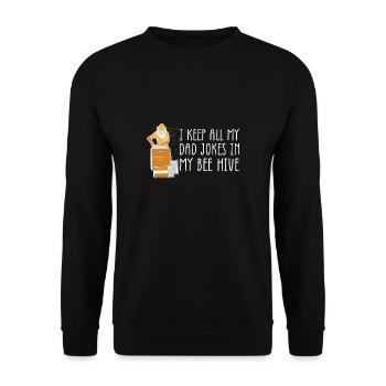 I Keep All My Dad Jokes In My Bee Hive - Unisex Sweatshirt - black - Front - Alina (178cm) & Michal (187cm)