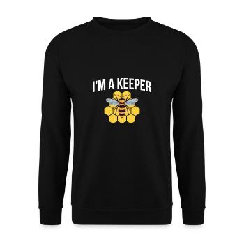 Im A Keeper Bee Shirt Gift - Unisex Sweatshirt - black - Front - Alina (178cm) & Michal (187cm)