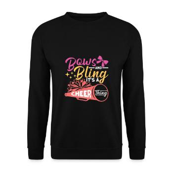 Bows And Bling It ́s A Cheer Thing - Unisex Sweatshirt - black - Front - Alina (178cm) & Michal (187cm)