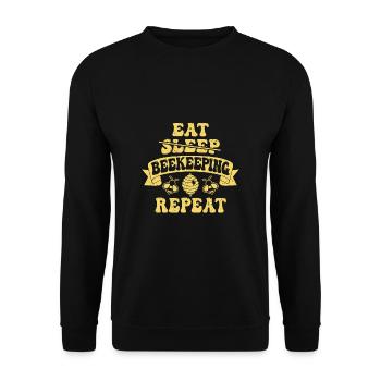 Eat Sleep Beekeeping Repeat Shirt Beekeeper - Unisex Sweatshirt - black - Front - Alina (178cm) & Michal (187cm)
