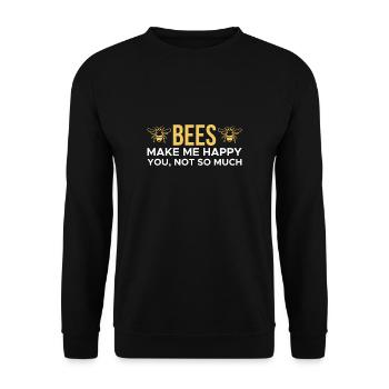 Les abeilles me rendent heureux Tu n’as pas tellement de chemise - Sweat-shirt Unisexe - noir - Devant - Alina (178cm) & Michal (187cm)