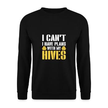 I Cant I Have Plans With My Hives Shirt - Unisex Sweatshirt - black - Front - Alina (178cm) & Michal (187cm)