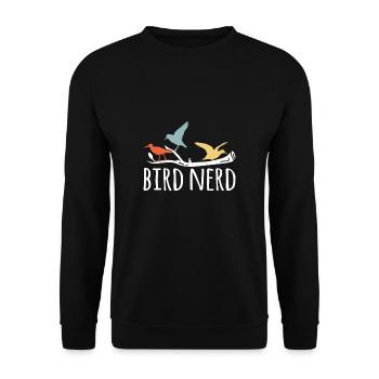 Bird Nerd Shirt Gift - Unisex Sweatshirt - black - Front - Alina (178cm) & Michal (187cm)