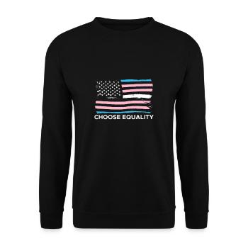 Drapeau des États-Unis Huma Trans LGBT Choose Equality - Sweat-shirt Unisexe - noir - Devant - Alina (178cm) & Michal (187cm)