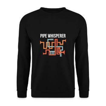 Pipe Whisperer Hydraulic Shirt Gift - Unisex Sweatshirt - black - Front - Alina (178cm) & Michal (187cm)