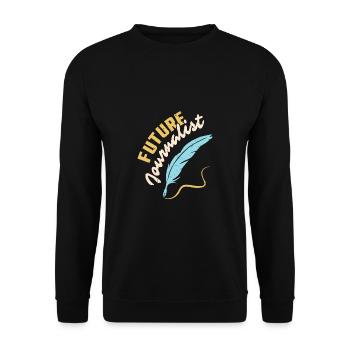 Cadeau de la chemise du futur journaliste - Sweat-shirt Unisexe - noir - Devant - Alina (178cm) & Michal (187cm)