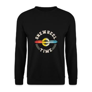Onewheel Time Shirt Vintage Retro Cadeau - Sweat-shirt Unisexe - noir - Devant - Alina (178cm) & Michal (187cm)