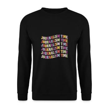 Cadeau de chemise Journalism Time - Sweat-shirt Unisexe - noir - Devant - Alina (178cm) & Michal (187cm)