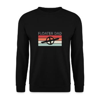Floater Dad Shirt Vintage Retro Geschenk - Unisex Pullover - Schwarz - Vorne - Alina (178cm) & Michal (187cm)