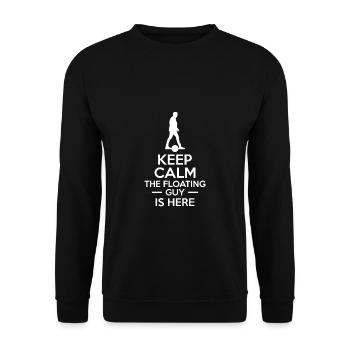 Keep Calm The Floating Guy Is Here - Unisex Pullover - Schwarz - Vorne - Alina (178cm) & Michal (187cm)
