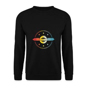 Vintage Retro Onewheel Shirt Gift - Unisex Sweatshirt - black - Front - Alina (178cm) & Michal (187cm)