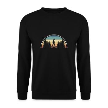 Vintage Retro Onewheel Shirt Gift - Unisex Sweatshirt - black - Front - Alina (178cm) & Michal (187cm)